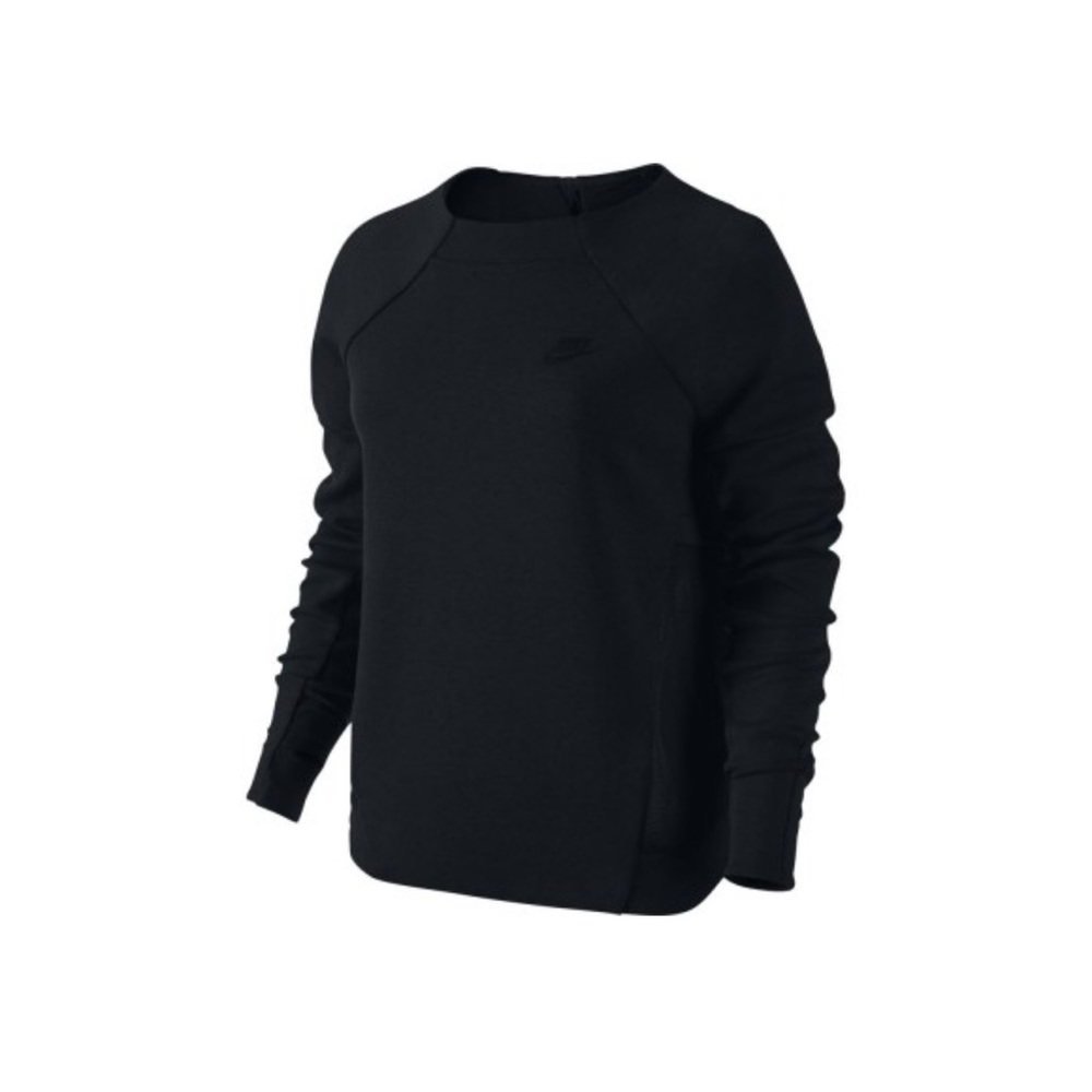 Nike Women’s Sportswear Black Tech Fleece Mesh‎ Crew.  Size XL